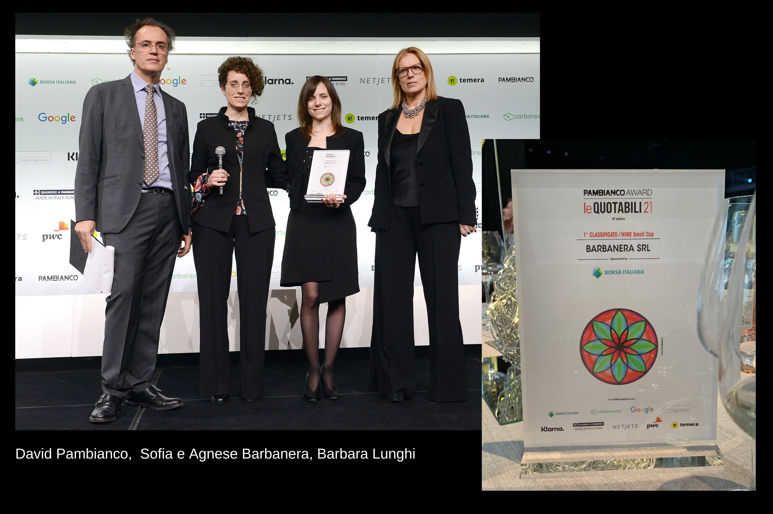 Prima Classificata  al “Pambianco Award leQuotabili21” alla Borsa di Milano