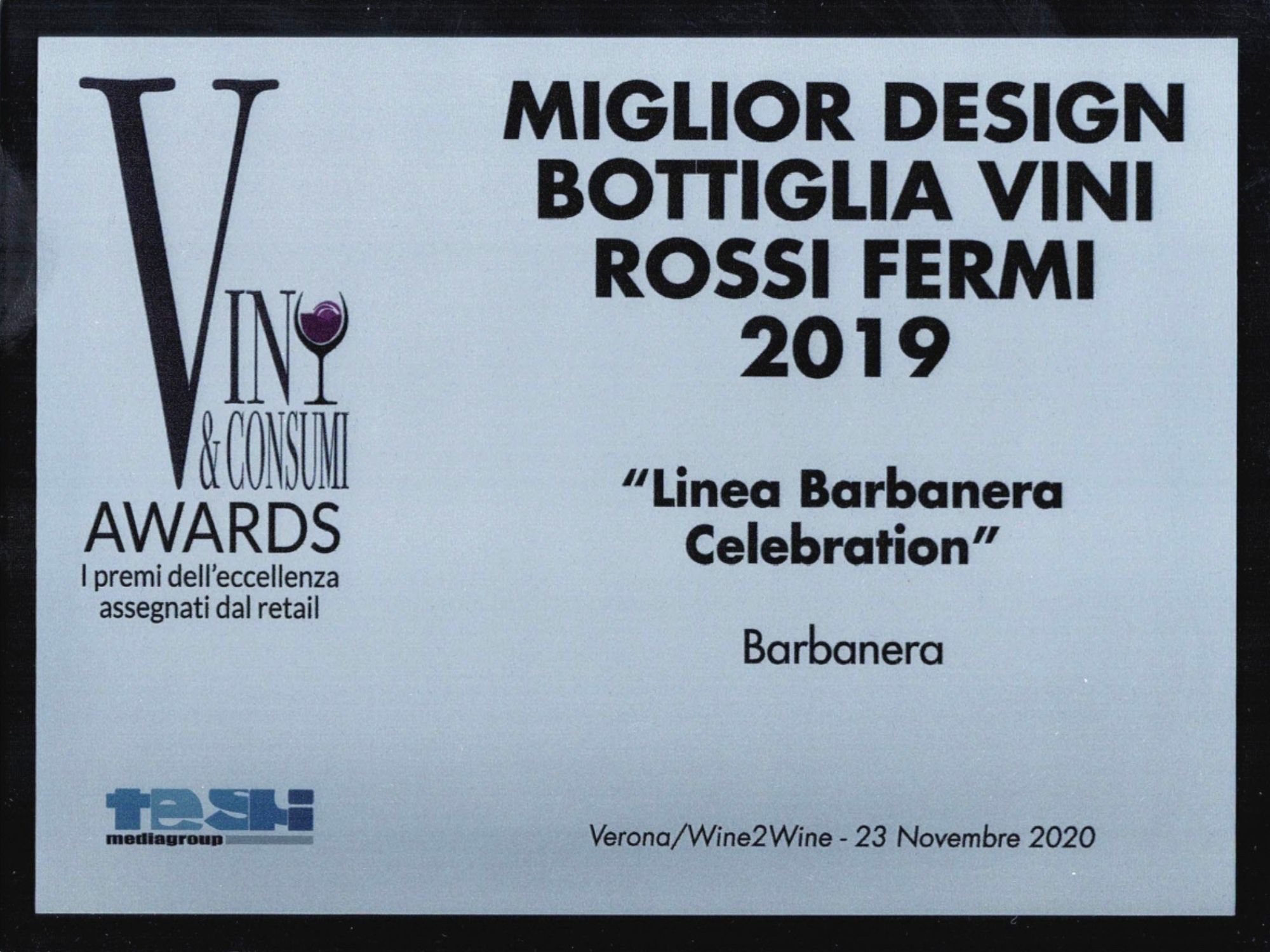 Miglior Design Bottiglia Vini Rossi Fermi 2019